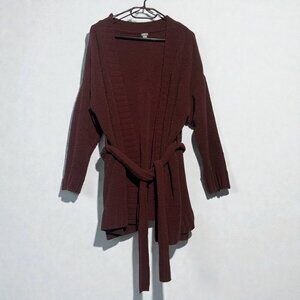 Aerie Sweater Cardigan Cable Knit Wrap Belt Soft Preppy Business Medium